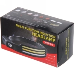 Фонарь налобный светодиодный 1COB + 1W 6 режимов. аккумуляторная батарея 800mAh, USB