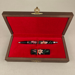 Набор "Лилии" флешка и ручка Parker с ручной росписью Палех в футляре