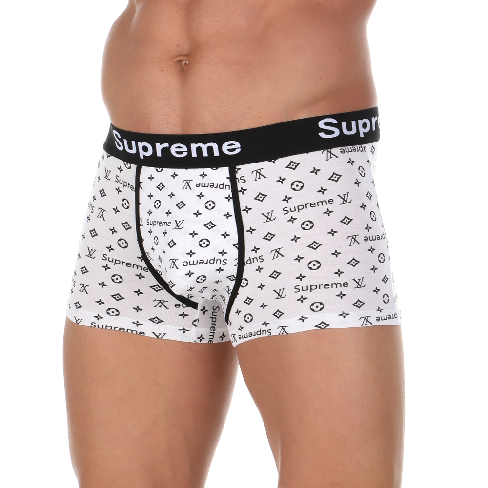 Мужские трусы боксеры белые Supreme LV