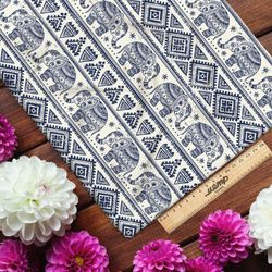Ткань блэкаут слон узорный с геометрическими элементами