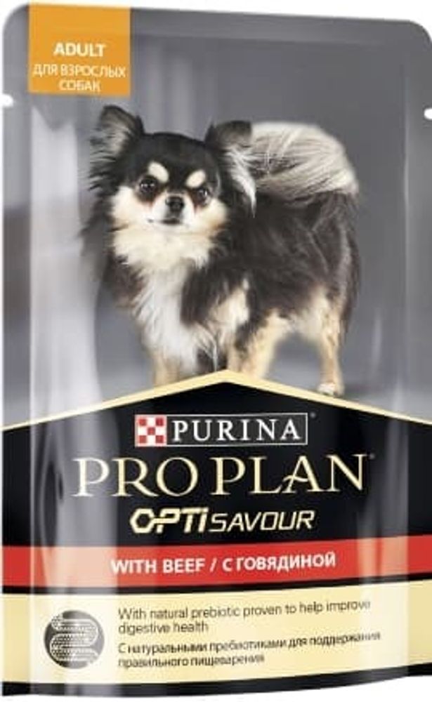 PRO PLAN Dog пауч для взрослых собак с говядиной 100г