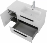 Тумба с раковиной Cezares ECO-CER-N 100 ECO-CER-N-1000-2C-1A-SO-BL белая глянцевая