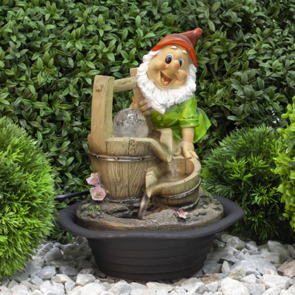 GANF-02 GREEN APPLE Настольный фонтан Гном Хозяин 31 см | GREEN APPLE