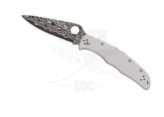 Складной нож Spyderco Endura 4 C10TIPD c клинком из стали Damascus DPS15 / VG-10, рукоять титан
