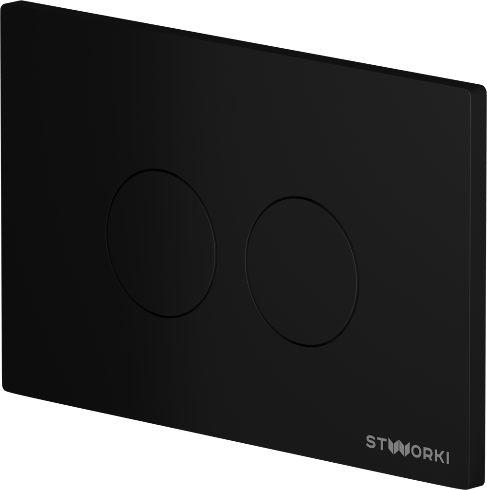 Кнопка смыва для унитаза STWORKI Хельсинки 500471 пластик, цвет матовый черный
