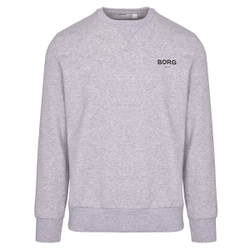 Мужская теннисная кофта Björn Borg Logo Crew - light grey melange