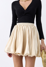 Юбка баллон мини желтая