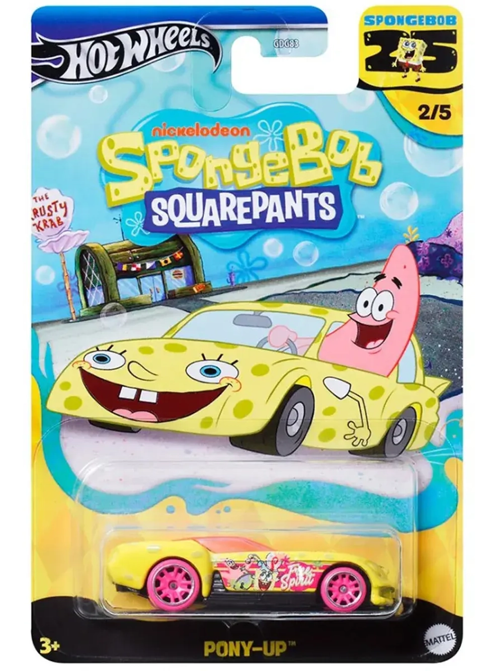 Машинка Хот Вилс Spongebob Pony-Up GDG83 HRV53