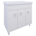 Тумба под раковину, 3 двери, 800, коллекция (Лира, Сersanit Erica, Основной, Белый снег, Молочный глянец)