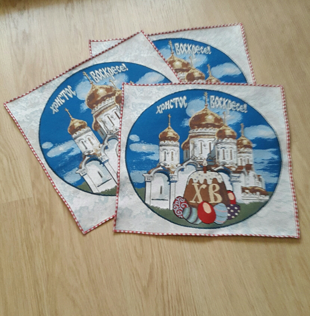 Набор декоративных гобеленовых салфеток (40*40) - 3 шт. Воскресенье