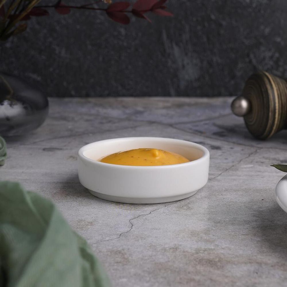 Соусник 40 мл d 7,1 см h2 см круглый белый фарфор P.L. Proff Cuisine [6]