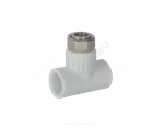 Тройник PP-R комбинированный белый Дн 20х1/2" с накидной гайкой VALFEX 10140020