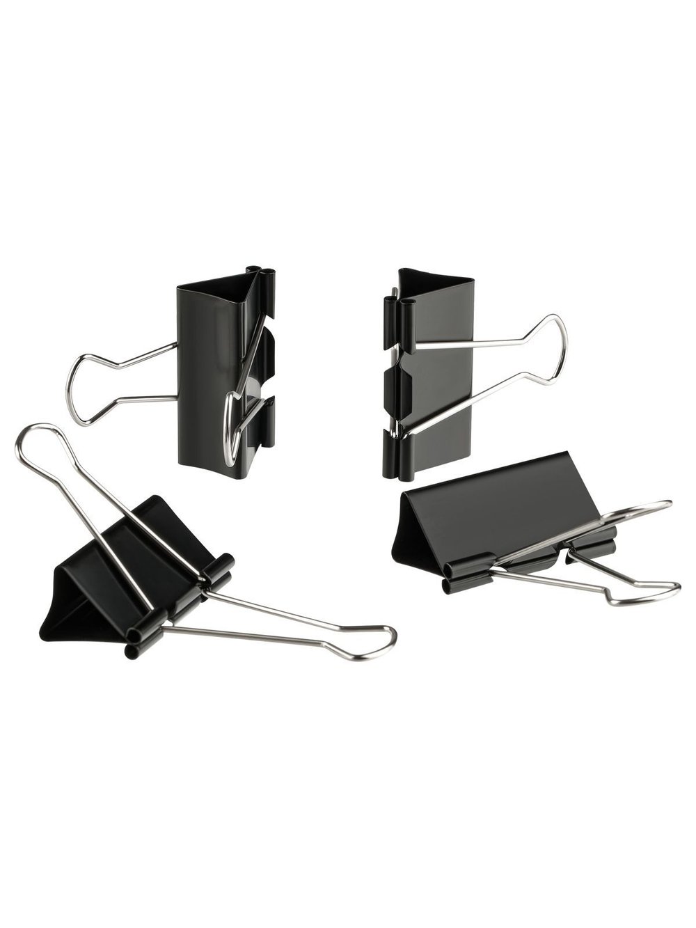 Зажимы для бумаг 51мм 12 штук черные
