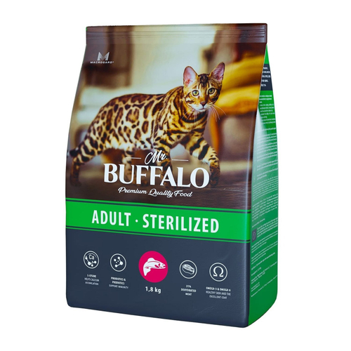 Сухой корм Mr. Buffalo Sterilized для стерилизованных кошек, лосось, 400 г