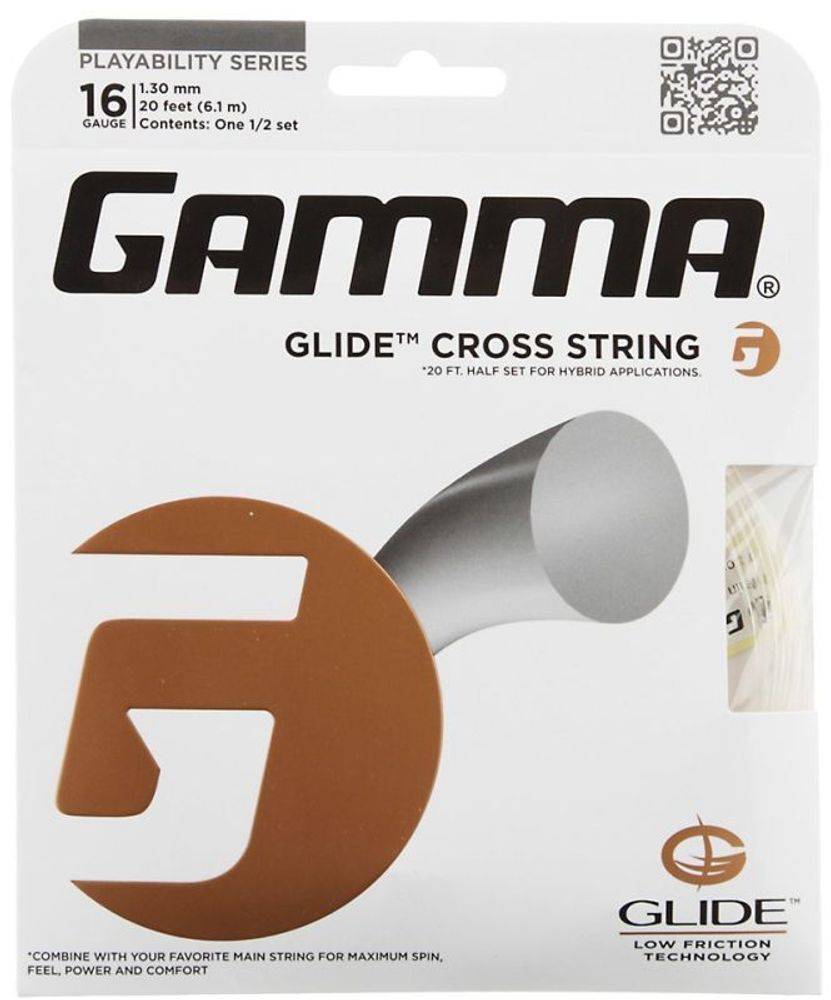 Теннисные струны Gamma Glide Cross String (6,1 m) - transparent