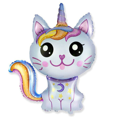 Кот-единорог. Голубой.