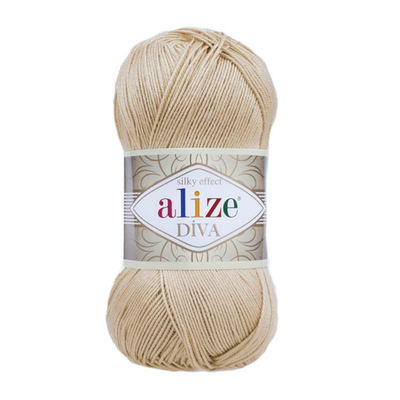 Пряжа Alize (Ализе) Diva / уп.5 мот. по 100 г, 350м, 368 бежевый A