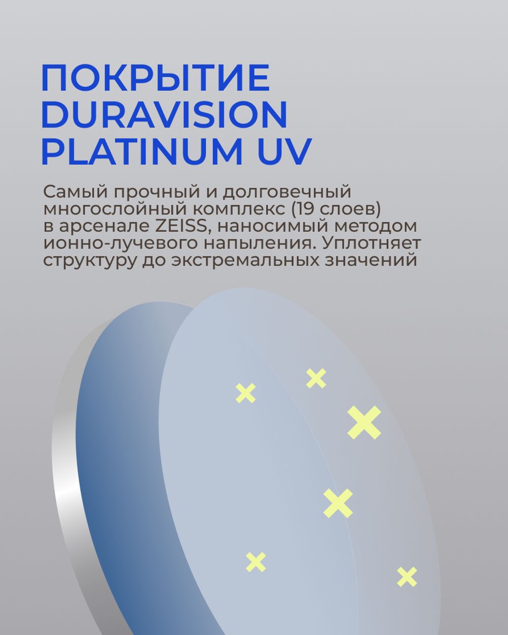 Фотохромная разгрузочная линза Zeiss Digital Lens PhotoFusion X DV Plus Platinum UV 1.6 Blue