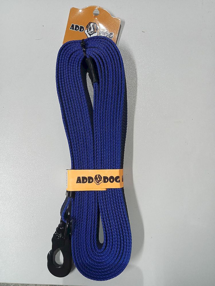 Поводок прорезиненный ADD DOG для собак, длина 5м, ширина 20мм, Синий, усиленный карабин Поводок прорезиненный ADD DOG для собак, длина 5м, ширина 20мм, Синий, усиленный карабин