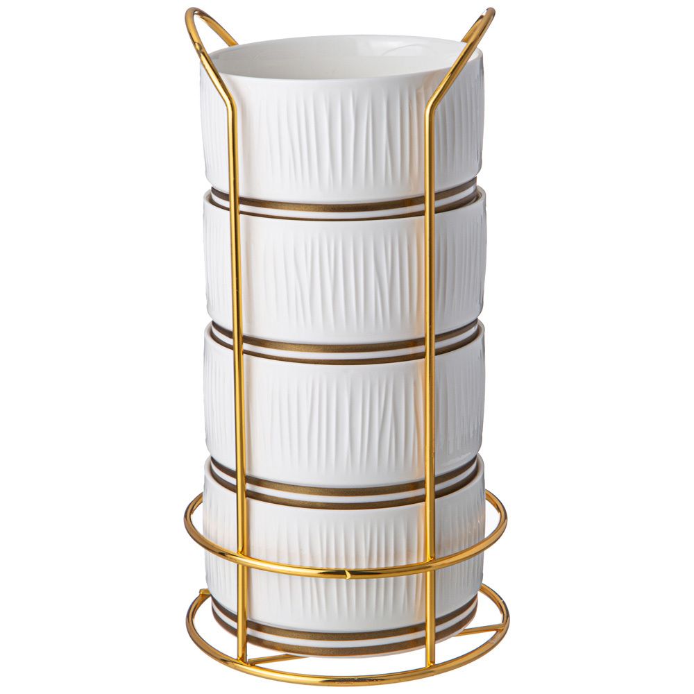 НАБОР САЛАТНИКОВ LEFARD "HERBAL" НА МЕТАЛЛ. ПОДСТАВКЕ 4 ШТ. 11,5*6 СМ 450 МЛ (КОР=8НАБ.)