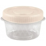 Банка с завинчивающейся крышкой Кристалл 0,6 л бежевый/зеленый (комплект 27 шт)