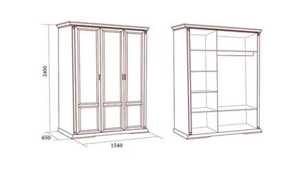 ЛОРЕНЦО Шкаф для одежды 3-х дв.