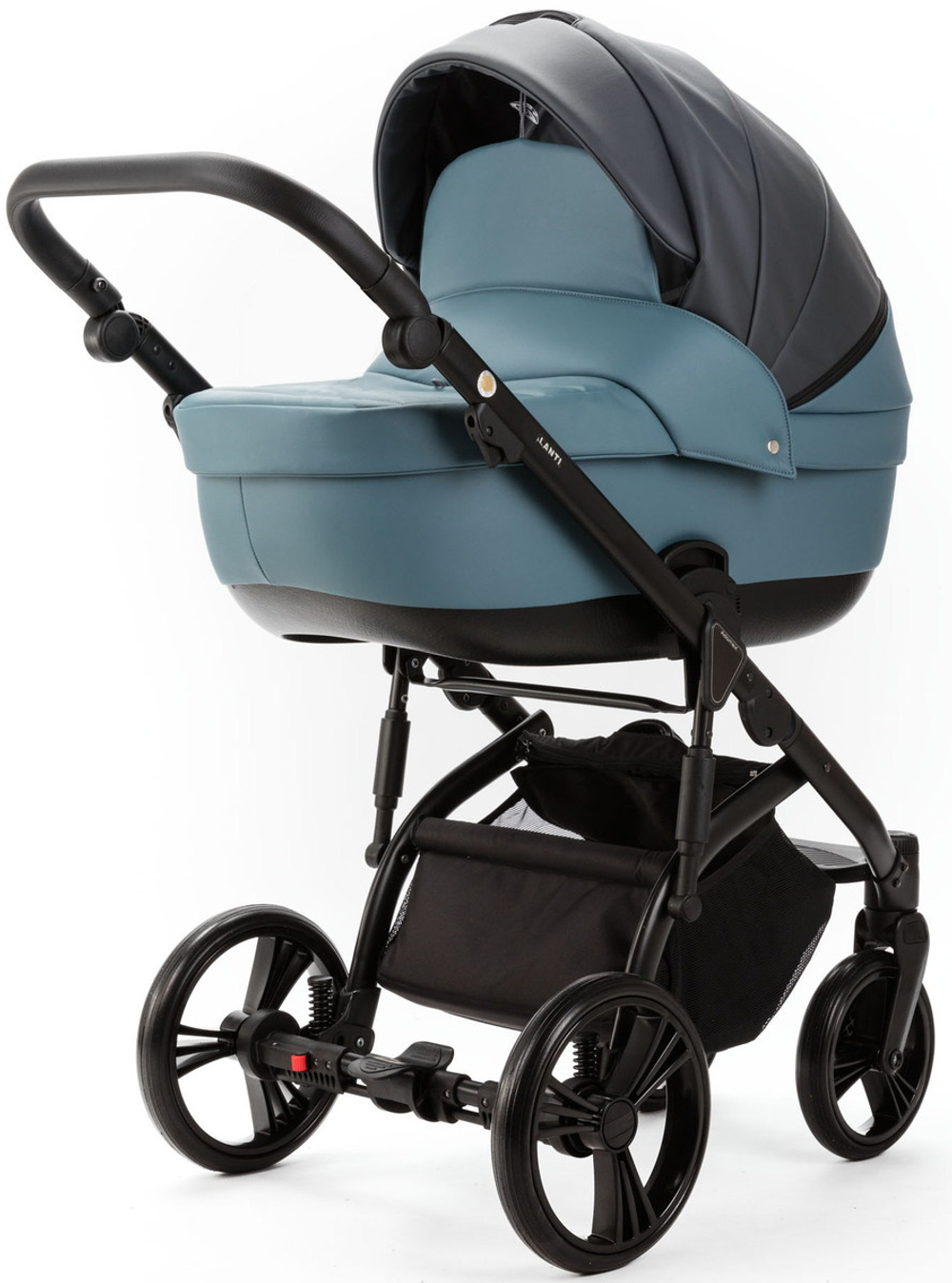 Детская коляска Adamex Lanti Deluxe 3 в 1 LN-SD42 (Т. СЕРАЯ. КОЖА + СЕРО-ГОЛУБ.КОЖА)