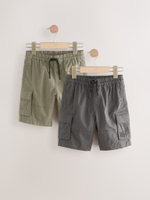 Шорты карго для мальчика Next AC6-423, 2 шт., Хаки, Серый