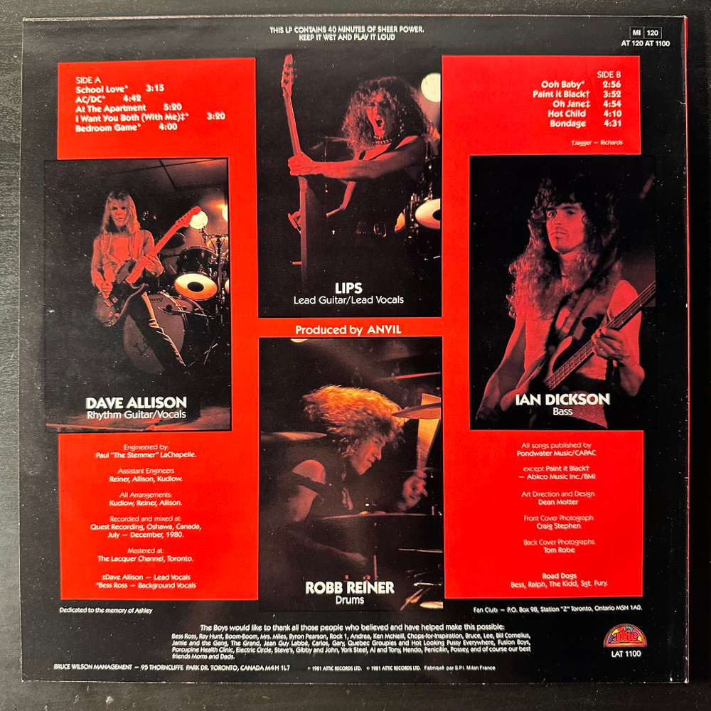 Anvil – Hard 'N' Heavy (Франция 1981г.)