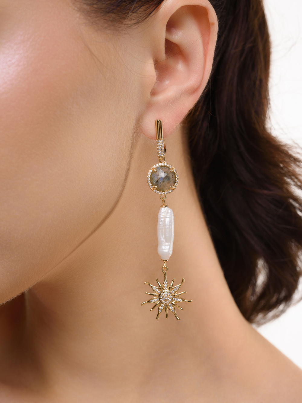 Серьги "Labrador sunshine" Gold