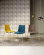 Стул с обивкой Scab Design Zebra Pop 4 legs, сатинированная латунь, желтый