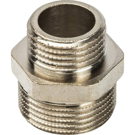 Ниппель лат. 1/2"х 3/4" STOUT (никель)