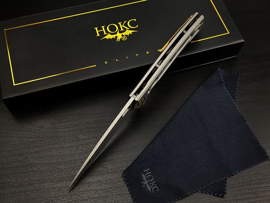 Нож НОКС Майор титановый, серый - сталь М390 серия "Elite" (328-650526)