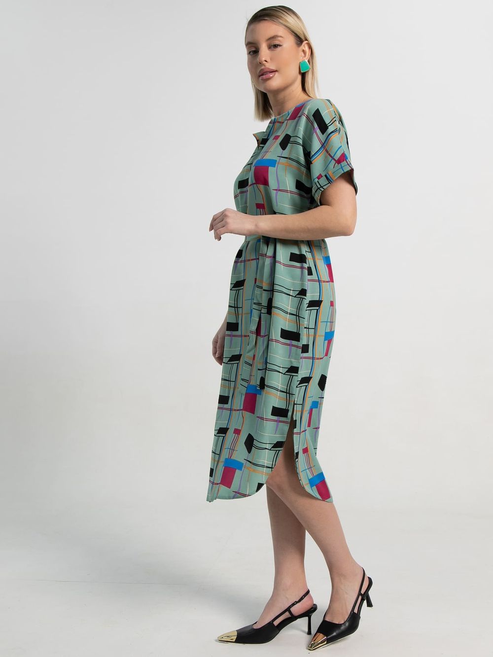 Платье Геометрия стиля (зеленое) П15602-6М LT Collection