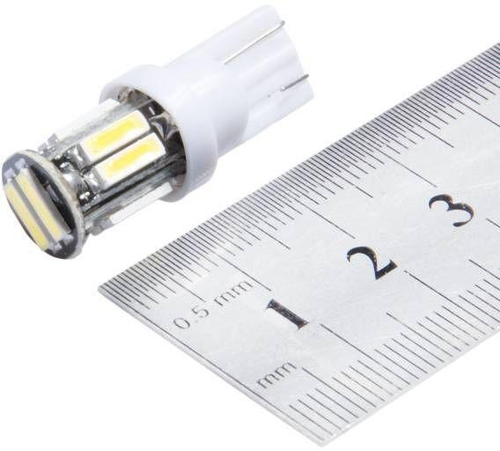 Лампа светодиодная 12V 5W без цоколя белый 10 SMD (габариты. повт.поворотника) 7020 2 шт Skyway