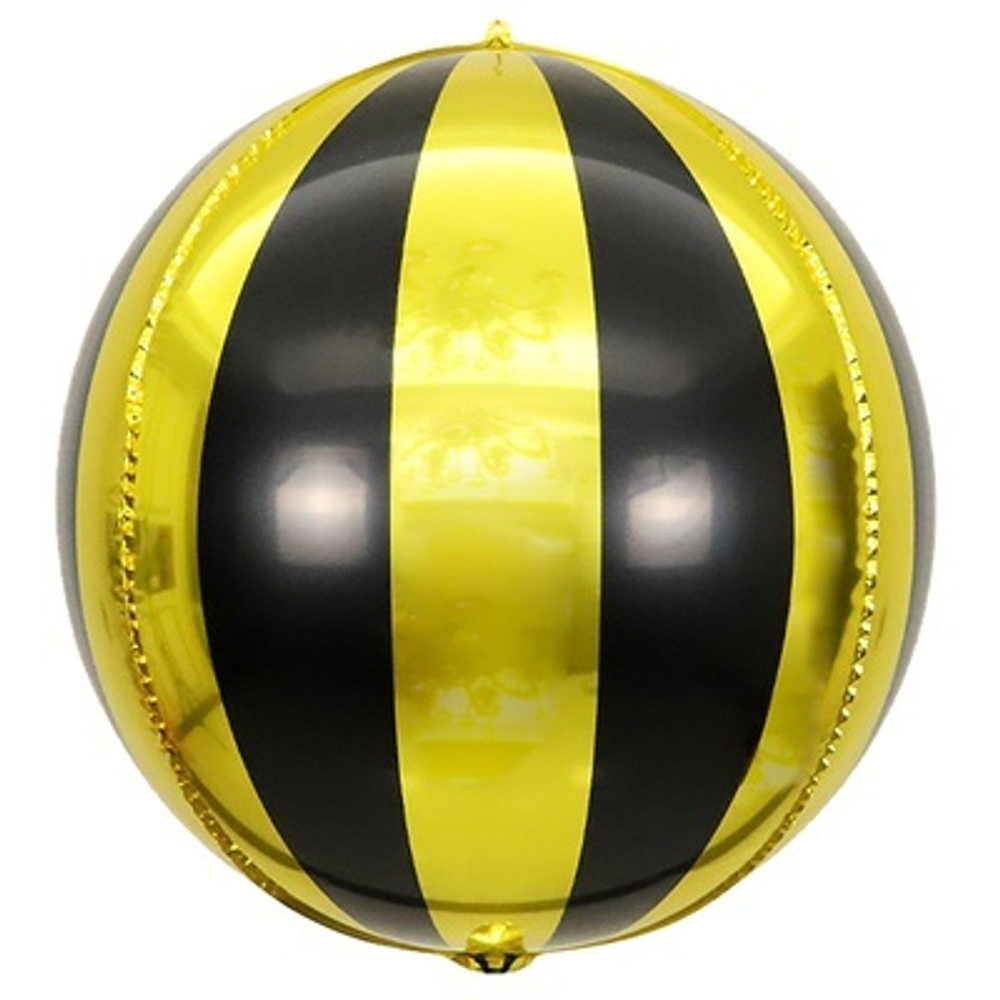 К 3D СФЕРА Б/РИС 22" Секторы Черный золото 46 см.