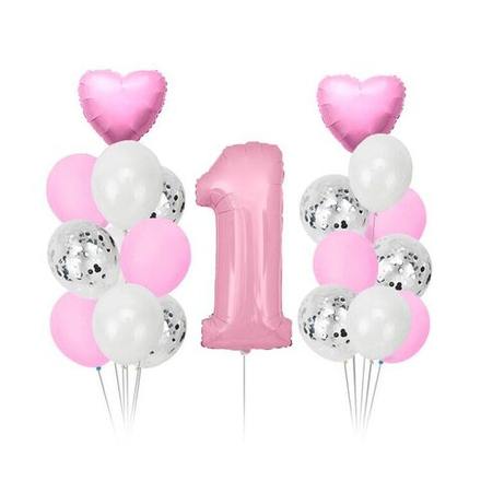 Сет воздушных шаров с конфетти для девочки