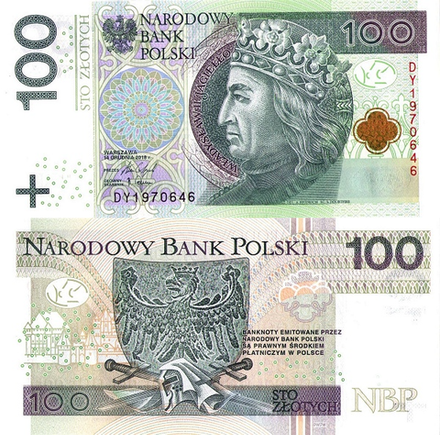 Польша 100 злотых 2012-2018 Владислав II Ягайло UNC