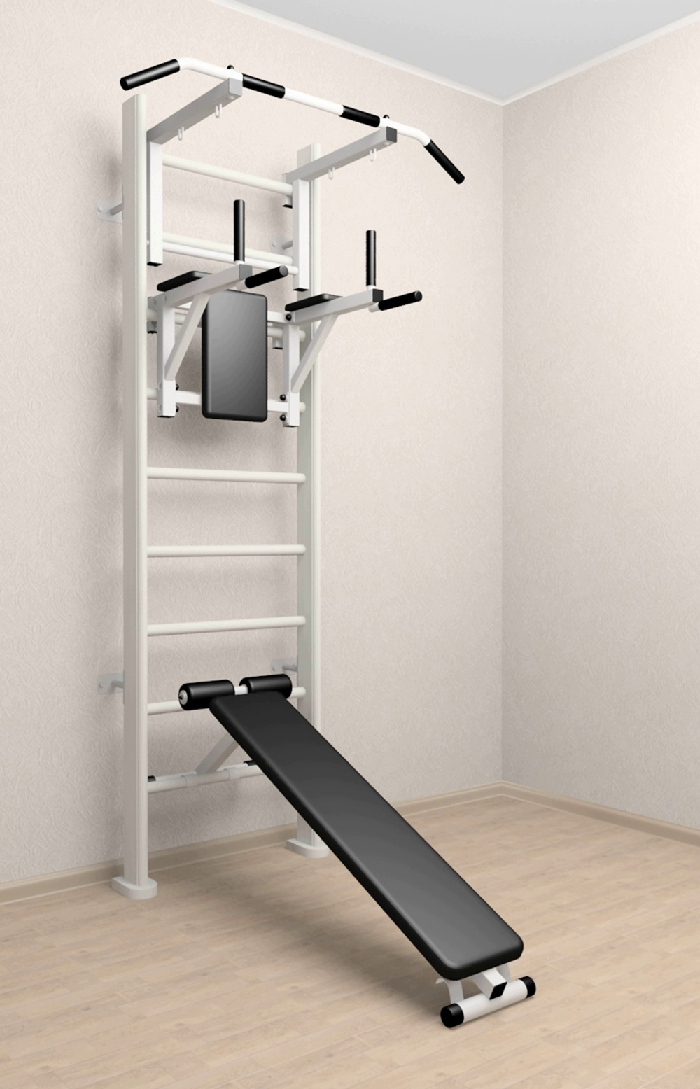 Деревянная шведская стенка Sv Sport 905б (Турник стандарт/Брусья/Скамья)