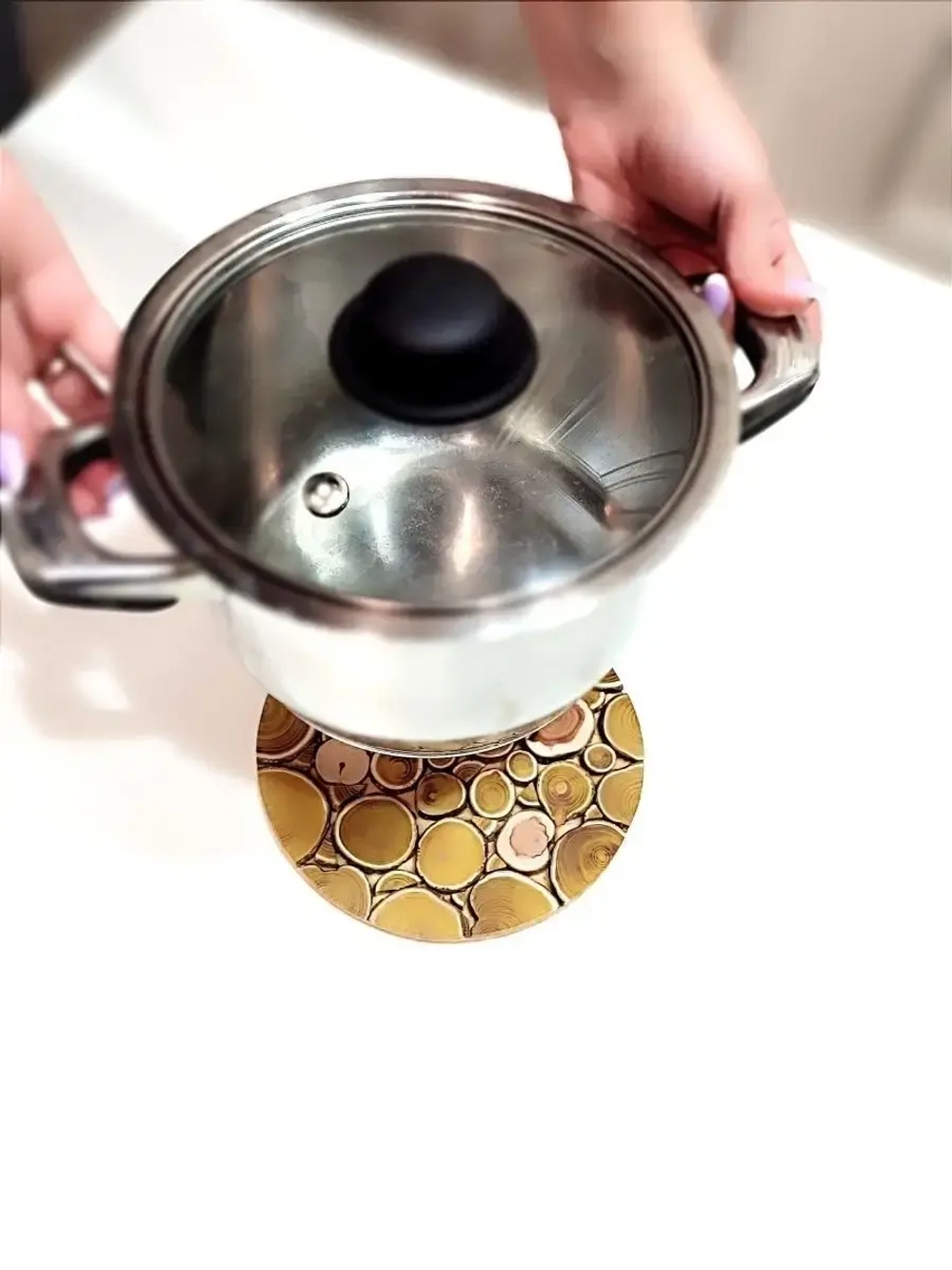 Подставка под горячее натуральное дерево