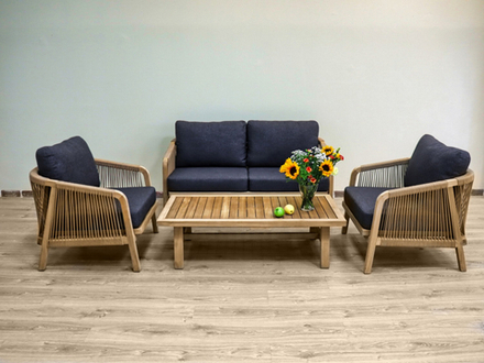 Лаунж зона Ideal Patio ЛЕОНОРЕН с двухместным диваном и плетеным роупом