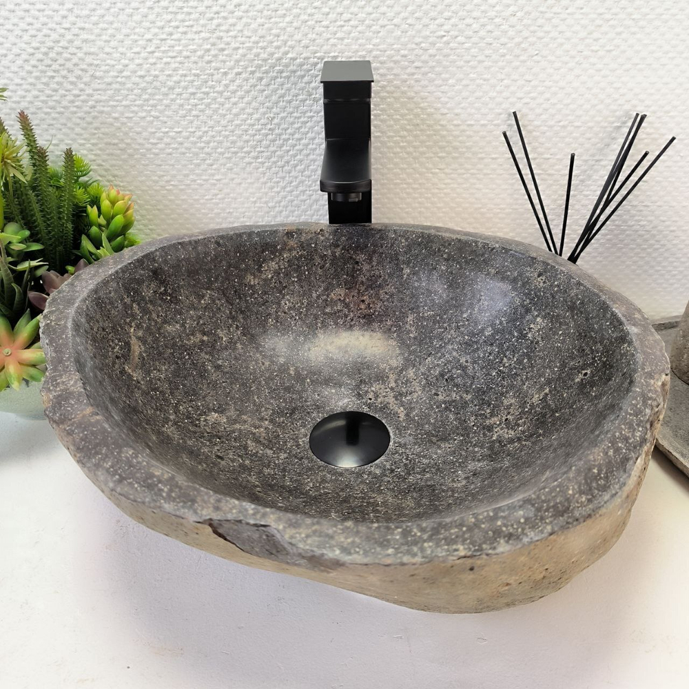 Раковина из речного камня RS-64116 (44*40*16) 0122