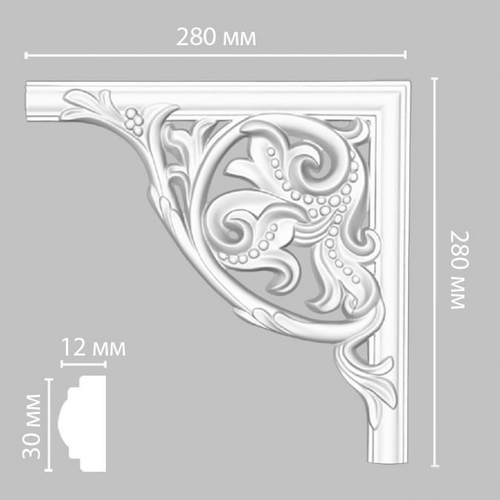 Угол Decomaster DP-8032A 280х280х25мм