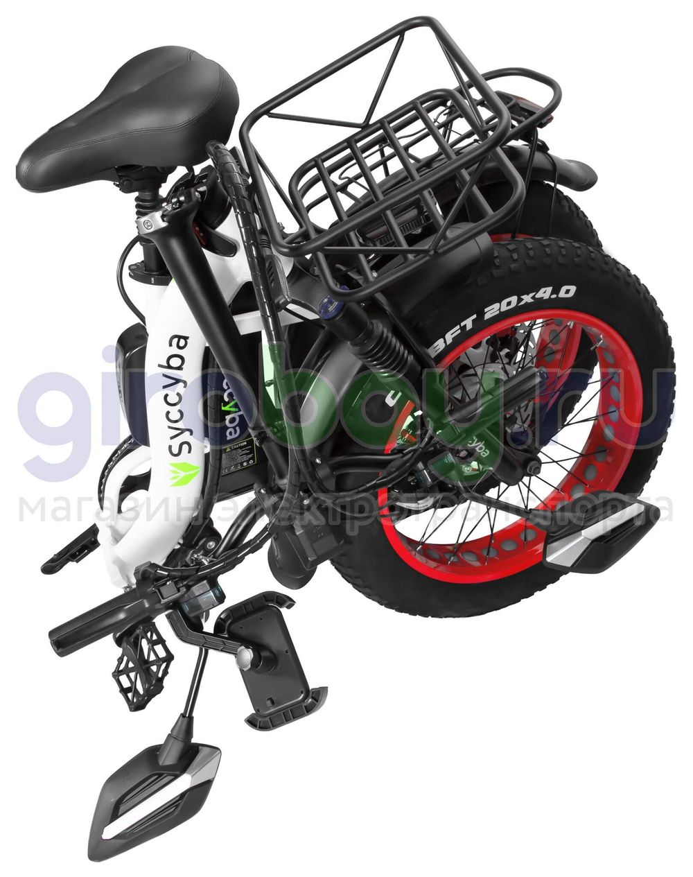Электровелосипед Syccyba F11 Pro (48V/20Ah) - Белый с красными ободами фото №15