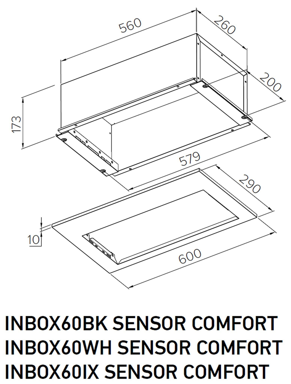 Полновстраиваемая вытяжка Meferi INBOX60BK SENSOR COMFORT фото 3