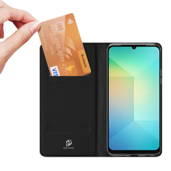 Чехол книжка из PU кожи черного цвета от Dux Ducis для Samsung Galaxy A07 4G, серия Skin Pro Series Case