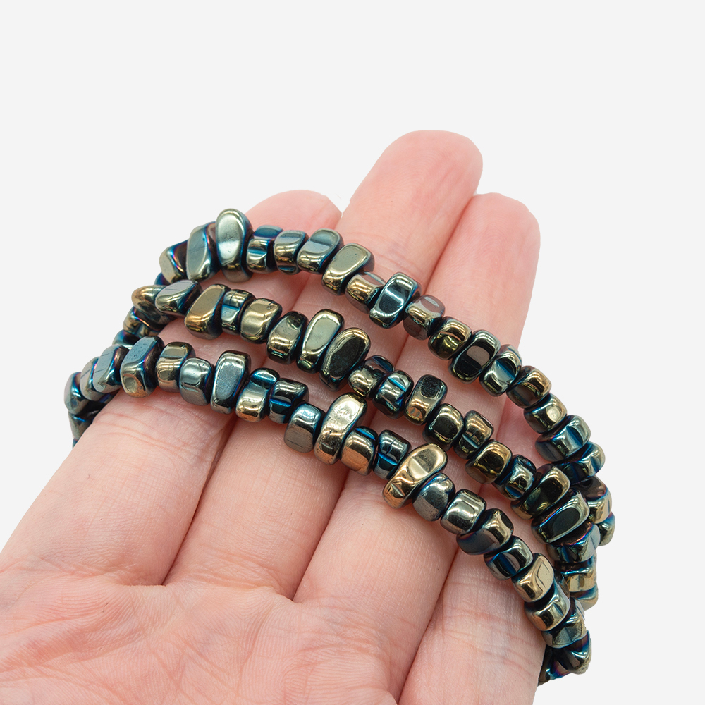 Гематин (гематит), оттенок "Сине-золотой", фриформ 5-8мм