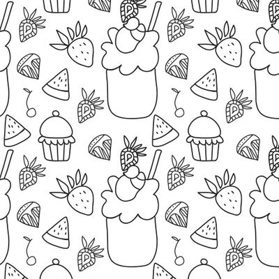 Бесшовный принт с мороженым