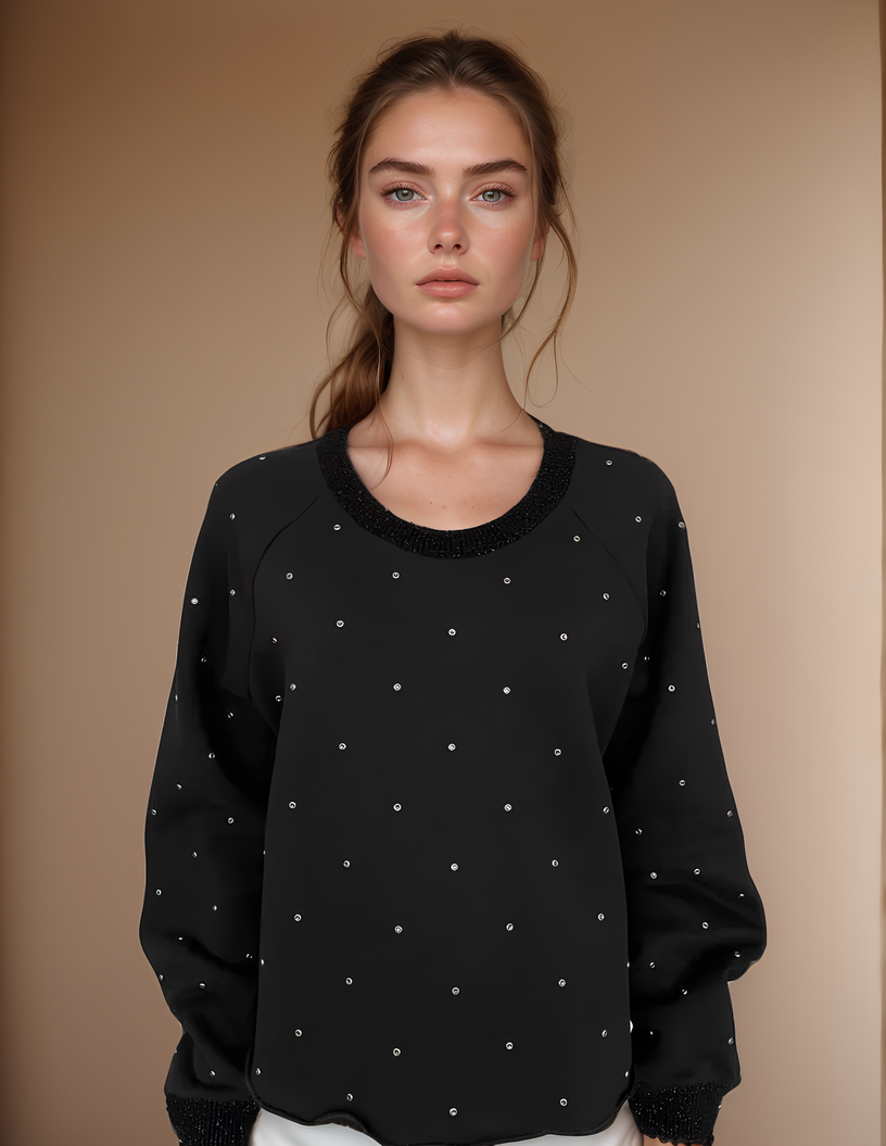 Толстовка из хлопка с кристаллами Max Mara