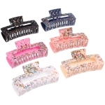 Заколка - краб для волос «AKS - VIENTO», микс 6 цветов, прямоугольник, 10,5*4см